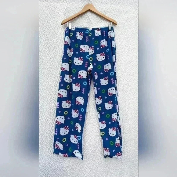 Woman’s Rare Vintage Hello Kitty Fleece PJ Pants | XL | Royal Blue - Picture 2 of 6